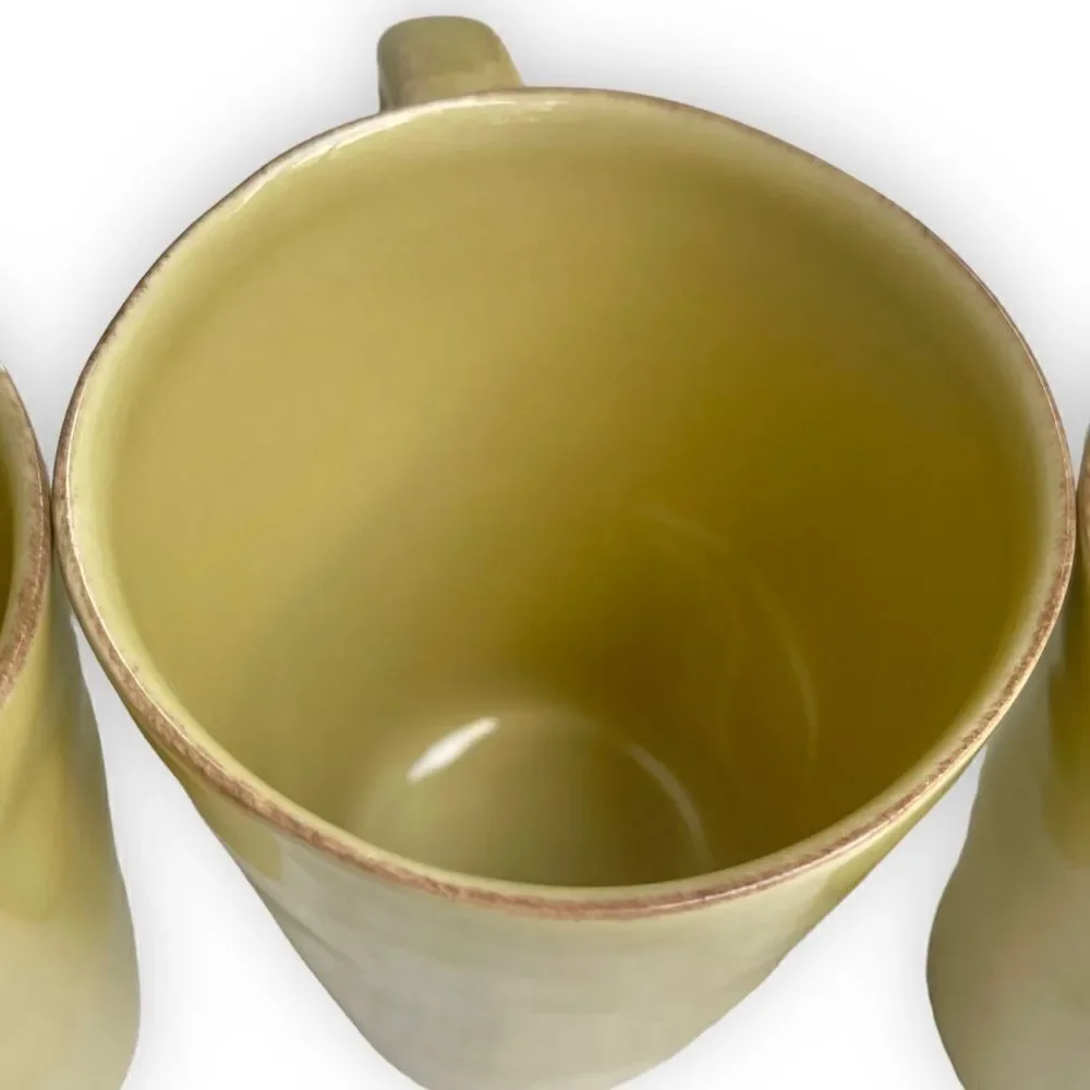 Crate&Barrel Marin Green Coffee Cup Mug Set of 3